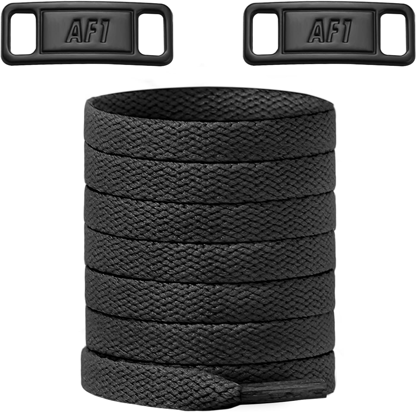 Flat Athletic Shoelaces for Air Force 1, with 1 Pair Shoe Lace Mental Tag Charms for AF1 Sneaker