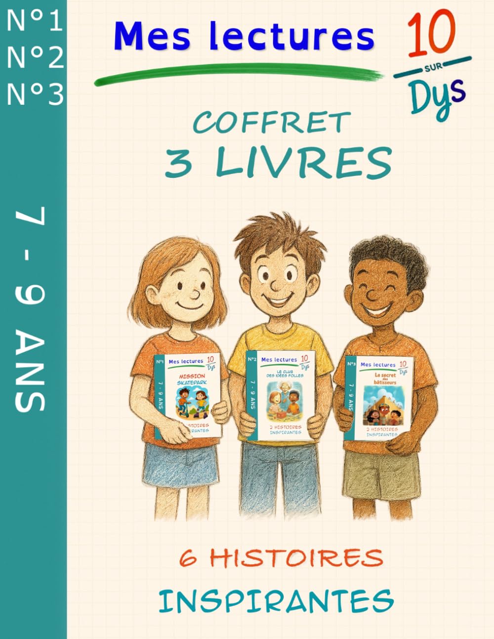 10/DYS Hors série - Coffret 3 Livres -: Lecture facile CE1–CM1 – Adaptée DYS (dyslexie) et lecteurs débutants (7-9 ans) - 2 histoires aux valeurs fortes pour s'initier au plaisir de lire.