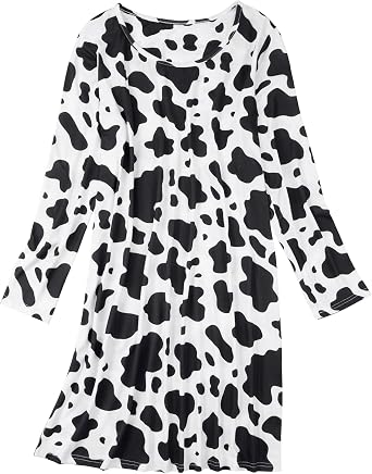Century Star Long Sleeve Nightgowns for Women Soft Cotton Night Shirts Sleepwear Cartoon Night Gown Sleep Shirt Pajama Dress