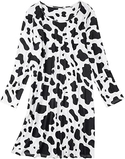 Century Star Long Sleeve Nightgowns for Women Soft Cotton Night Shirts Sleepwear Cartoon Night Gown Sleep Shirt Pajama Dress