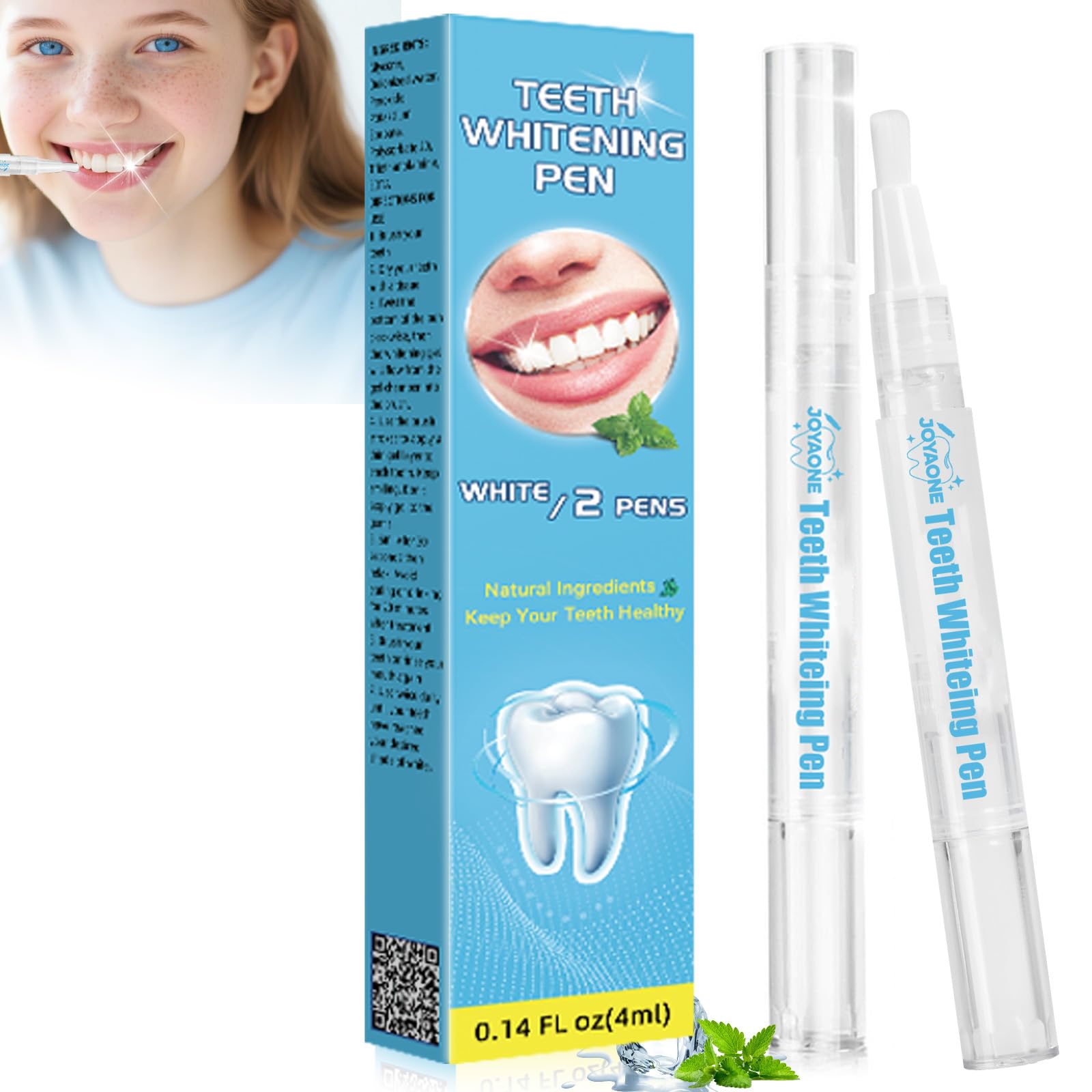 Lápiz blanqueador dental, 2 unidades, blanqueador dental para eliminar manchas, blanqueamiento profesional de sonrisa en casa y fuera de casa (2 bolígrafos blanqueadores de dientes)
