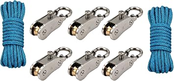Rope Rollers 6 Pack Paracord Tent Guy Line Adjusters with Reflective Cord - No-Knot Paracord Locks for Camping, Tarps, Awnings, Boat Covers & Outdoor Tie-Downs, Compact Carry Case Included
