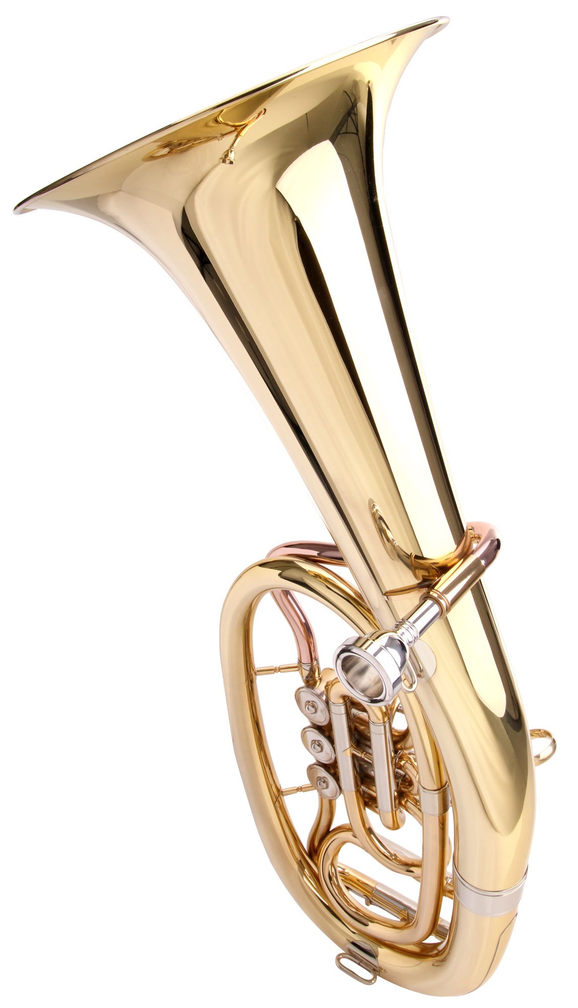 Classic Cantabile TH-38 Tenorhorn (Bb-Stimmung, Korpus: Messing, Neusilber-Außenzüge, Goldmessing-Mundrohr, 3 Messing-Drehventile)