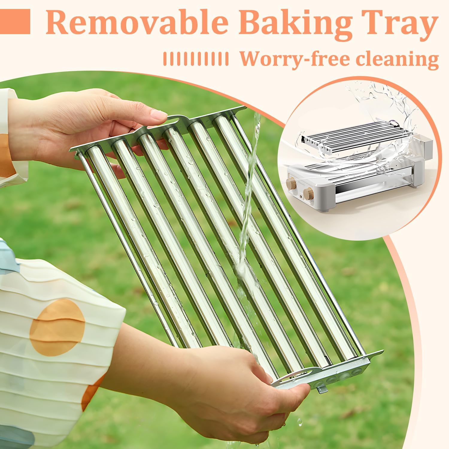 Hot Dog Roller, 3 in 1 Hot Dog Machine 6 Rollers, 3-Speed Control Hotdog Roller Grill, Non-Stick Removable Grilling & BBQ Plates, for Family Gatherings & Outdoor BBQ, Easy to Clean