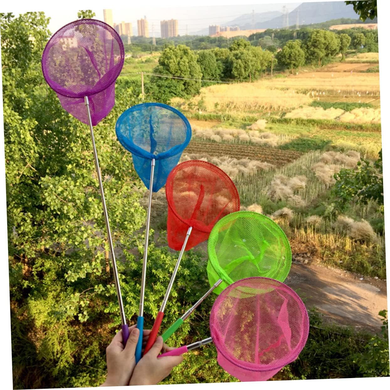 1Set Retractable Insect Nets for Fishing Net with Buckets for Catching Butterflies and Fish Outdoor Exploration