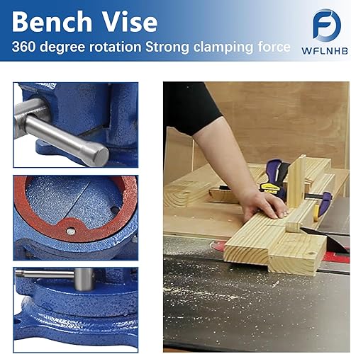 Miniatura 4 de WFLNHB Abrazadera de banco de 5 pulgadas, base giratoria de bloqueo, ajuste resistente para manualidades, pintura, escultura, modelado, electrónica,