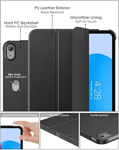 Miniatura 7 de Soke Funda para iPad 11. generación (A16) de 11 pulgadas 2025 y 10. generación de 10.9 pulgadas 2022  Auto WakeSleep + soporte delgado y triple