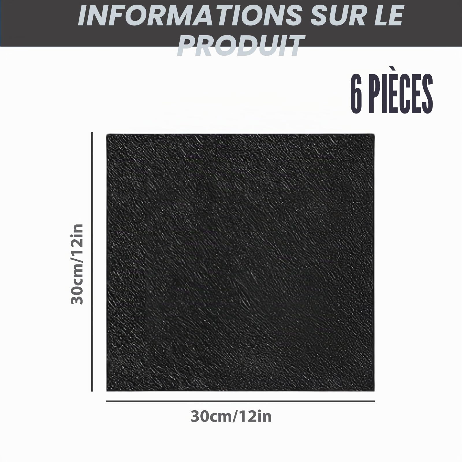 Cible de Fléchettes Protection Murale : Lot de 6 Bordures de Cible Autocollantes Noires, 600 x 900 x 12 mm, Feutre