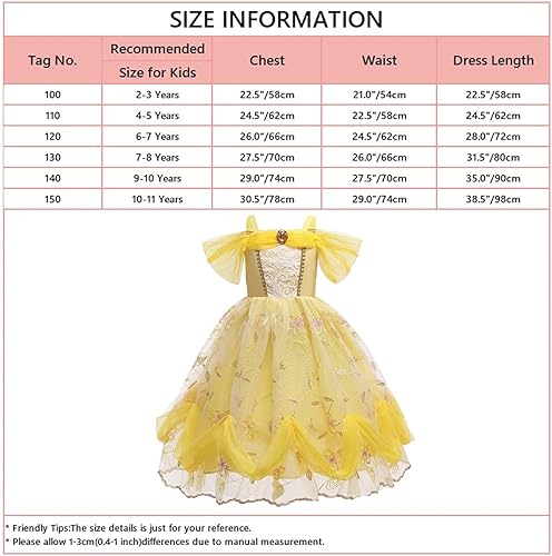 Miniatura 7 de Disfraz de princesa de Bella para niñas, disfraz de belleza y bestia, Halloween, Navidad, boda, cumpleaños (accesorios)
