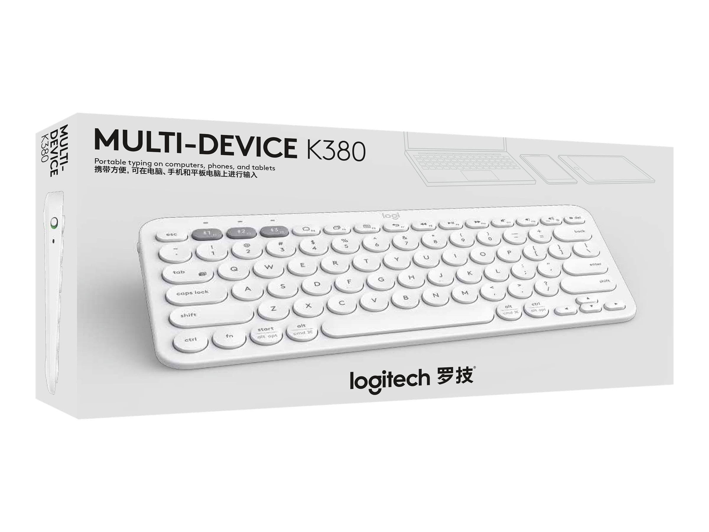 Logitech K380 Tastiera, Layout Tedesco Qwertz, Bianco