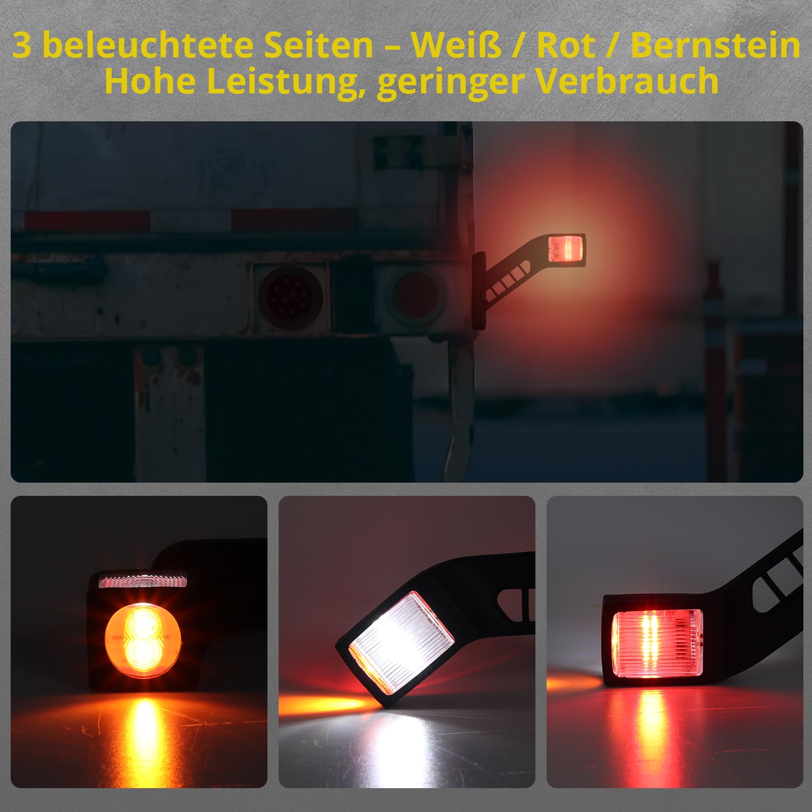 PROZOR LED Seitenmarkierungsleuchten 2PCS Begrenzungsleuchten IP65 Seitenleuchten Markierungsleuchten Positionsleuchten für Lkw,Anhänger