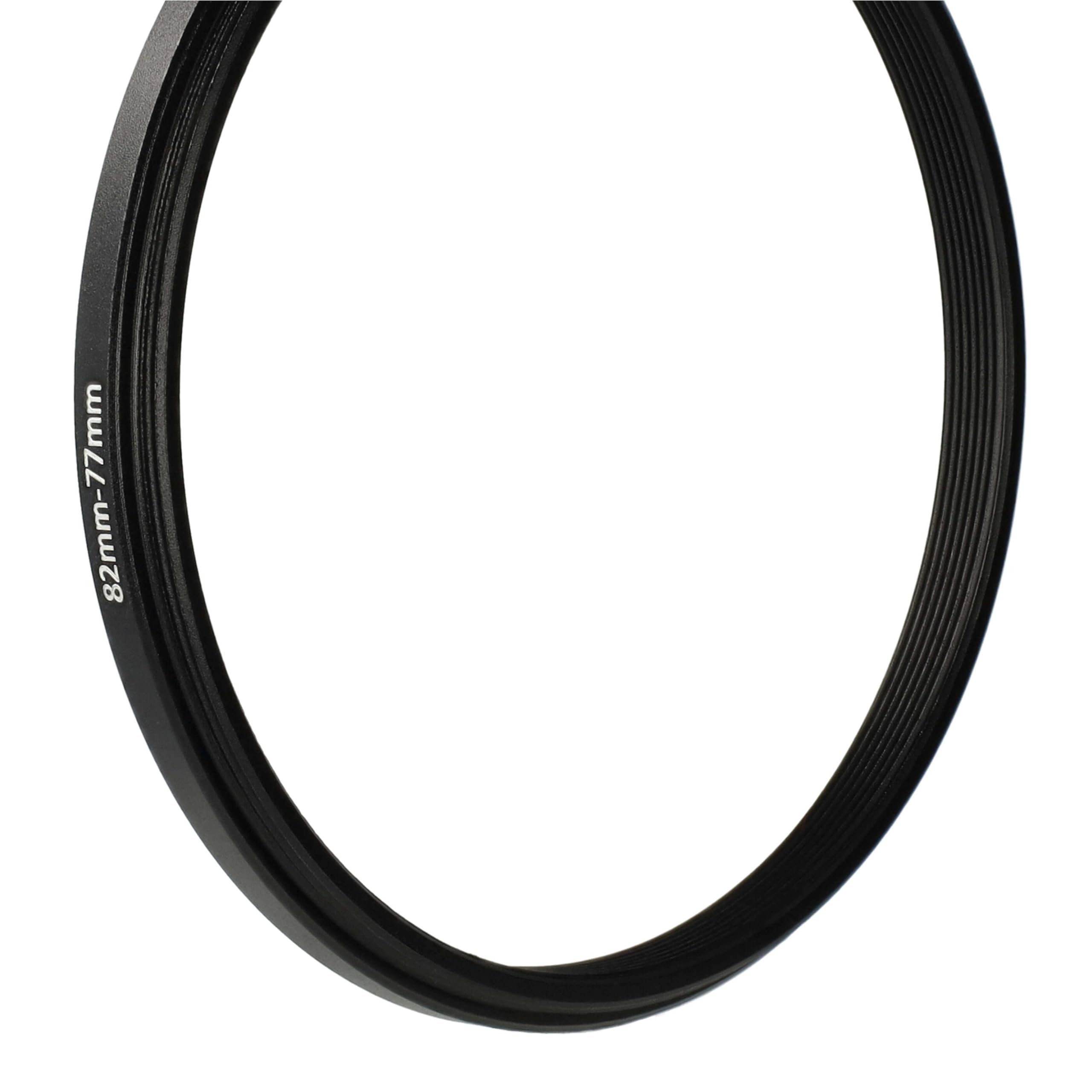 vhbw Step Down Adapter Ring Adapter filtra 82mm-77mm czarny pasujący do aparatu Agfa, Agfaphoto, Canon, Casio, Fujifilm, Kodak, Minolta, Nikon, Olympus