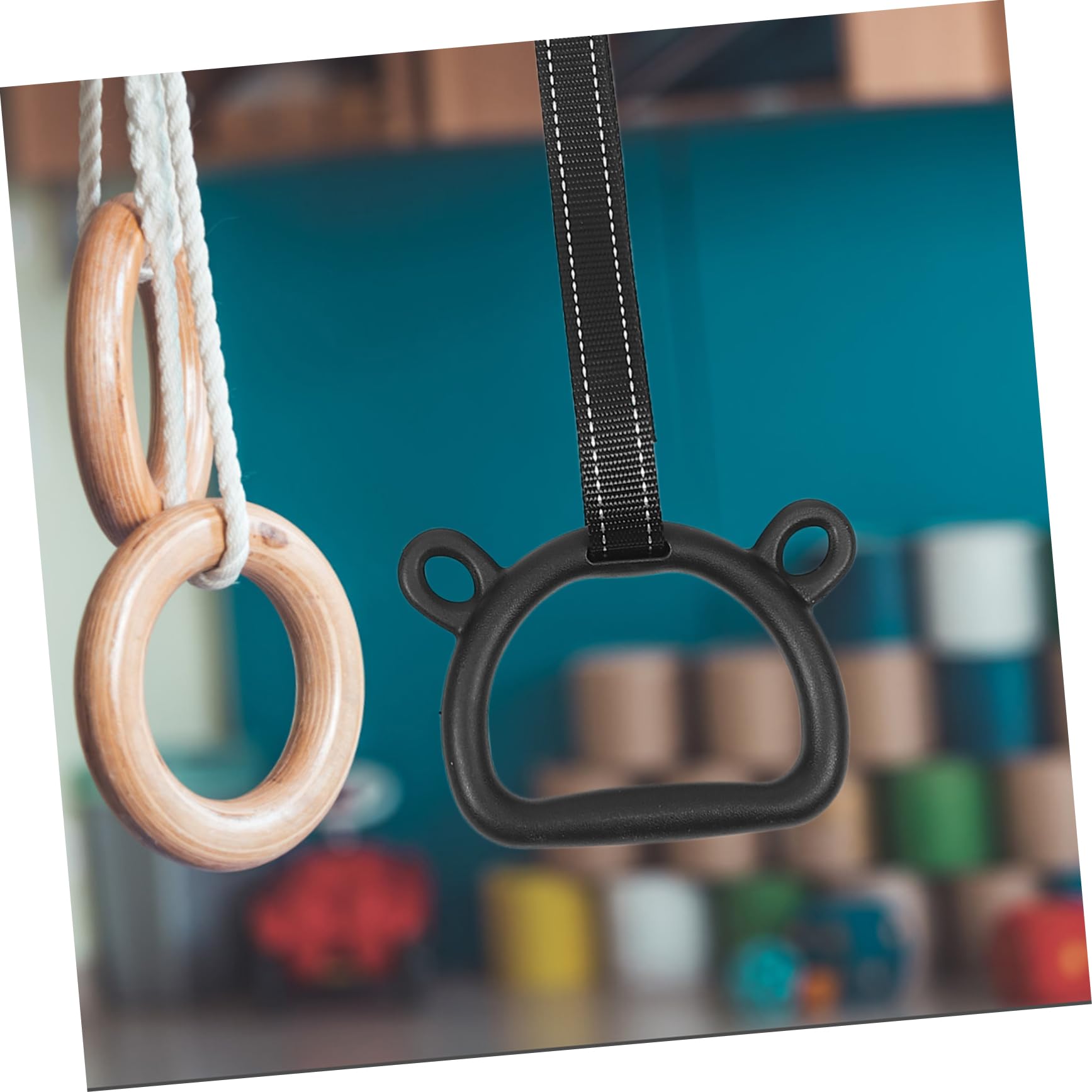 KOMBIUDA 1Set Upgraded Thick Gymnastic Rings Professional Pull Up Rings for Home Use Durable Fitness Supplies for Strength Training Straps Included for Boys