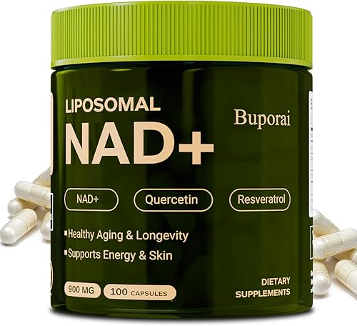 Suplemento NAD de 900 mg con resveratrol y quercetina, suplemento NAD para antienvejecimiento, energía celular y reparación-100 cápsulas