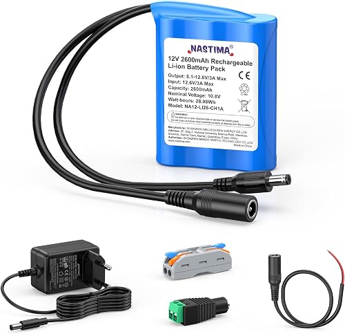 2600mAh 28,08Wh 12V Batterie Lithium-ION Rechargeable NASTIMA