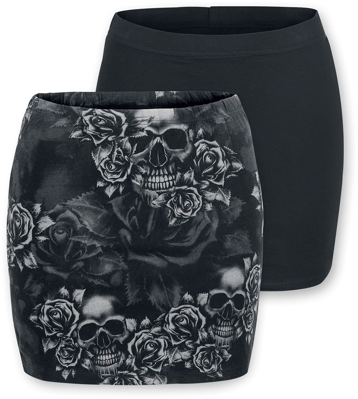Black Premium by EMP Mujer Falda Negra y Gris en Doble Pack