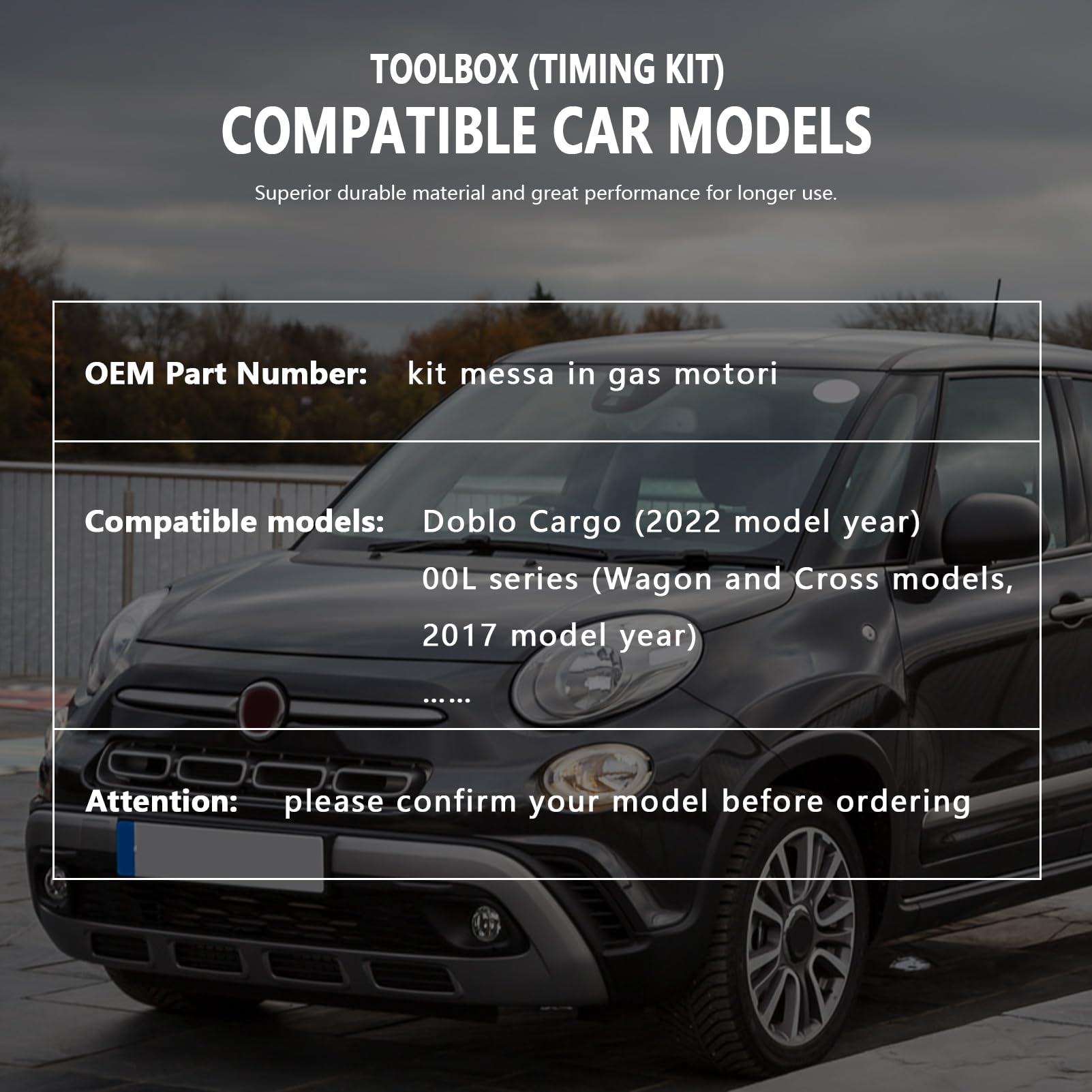 Kit di fasatura Albero Motore Compatibile con Fiat Alfa Lancia O.pel 1.6 1.9 2.4 JTD MULTIJET