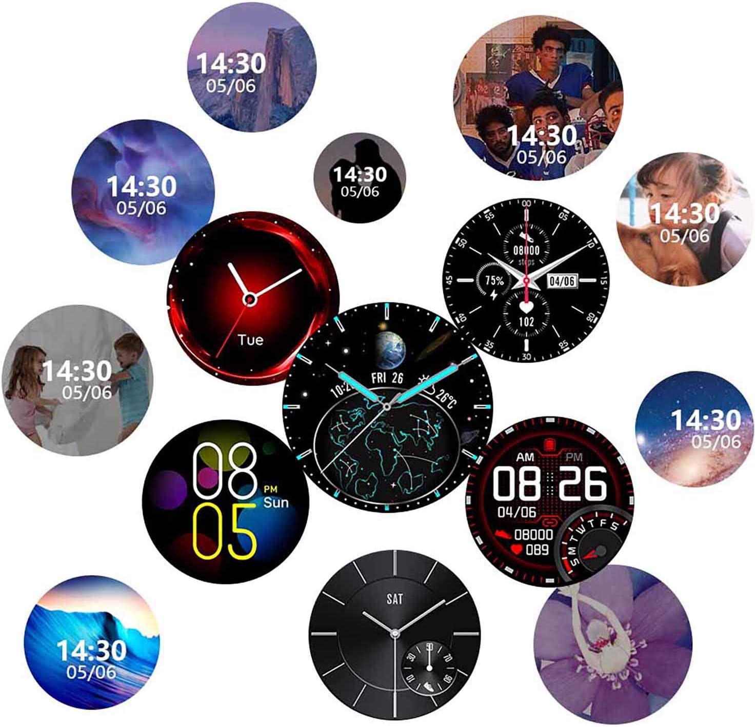 🛒 Crazy Deals Smart Watch for Android Phones and iPhone - IP68 Waterproof, Heart Rate, Blood Pressure, Blood Oxygen, Step Calories Sleep Fitness Tracker, Call Apps Notification, Compatible with Samsung