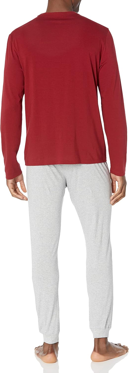 Lacoste Men's Branding Crew Neck Sweatshirt Pajama Set