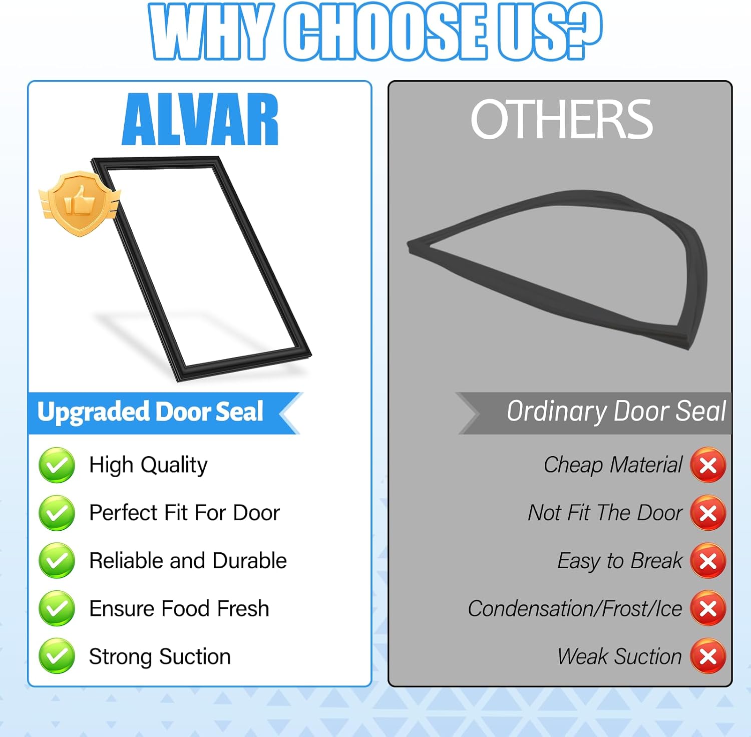 Upgraded WR24X23008 Refrigerator Door Gasket Compatible with GE Refrigerator Door Seal Replacement 4468291 AP6033377 PS11763935 EAP11763935 Fridge Door Seal Fresh Door Gasket Black GTE18IGHERBB Seal