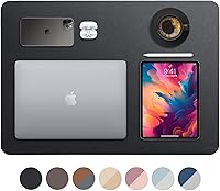 Vista 12 de Vine Creations Tapete de Escritorio de Cuero Grande 44" x 22", Tapete Protector de Escritorio, Almohadilla de Escritorio de Cuero PU, Almohadilla