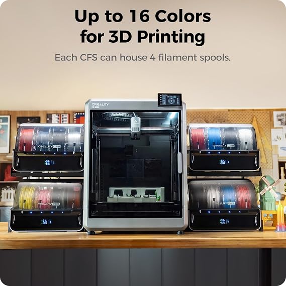 Official Creality CFS Multicolor 3D Printer Filament System, Anti-Moisture Filament Storage, Supports 16 Color Printing for K1 MAX/K1 SE/K1C/K1/K2 Plus/K2 Series/K1 Series CFS Kit