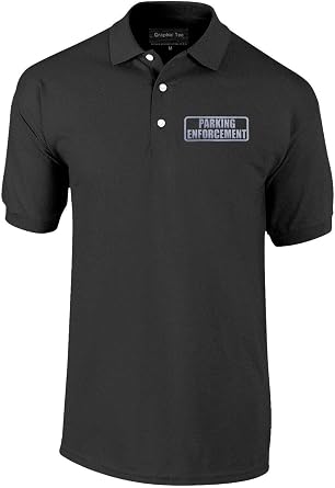 Conspiracy Tee Parking Enforcement Polo Reflective Design, Easy Care Polo Pique Fabric.
