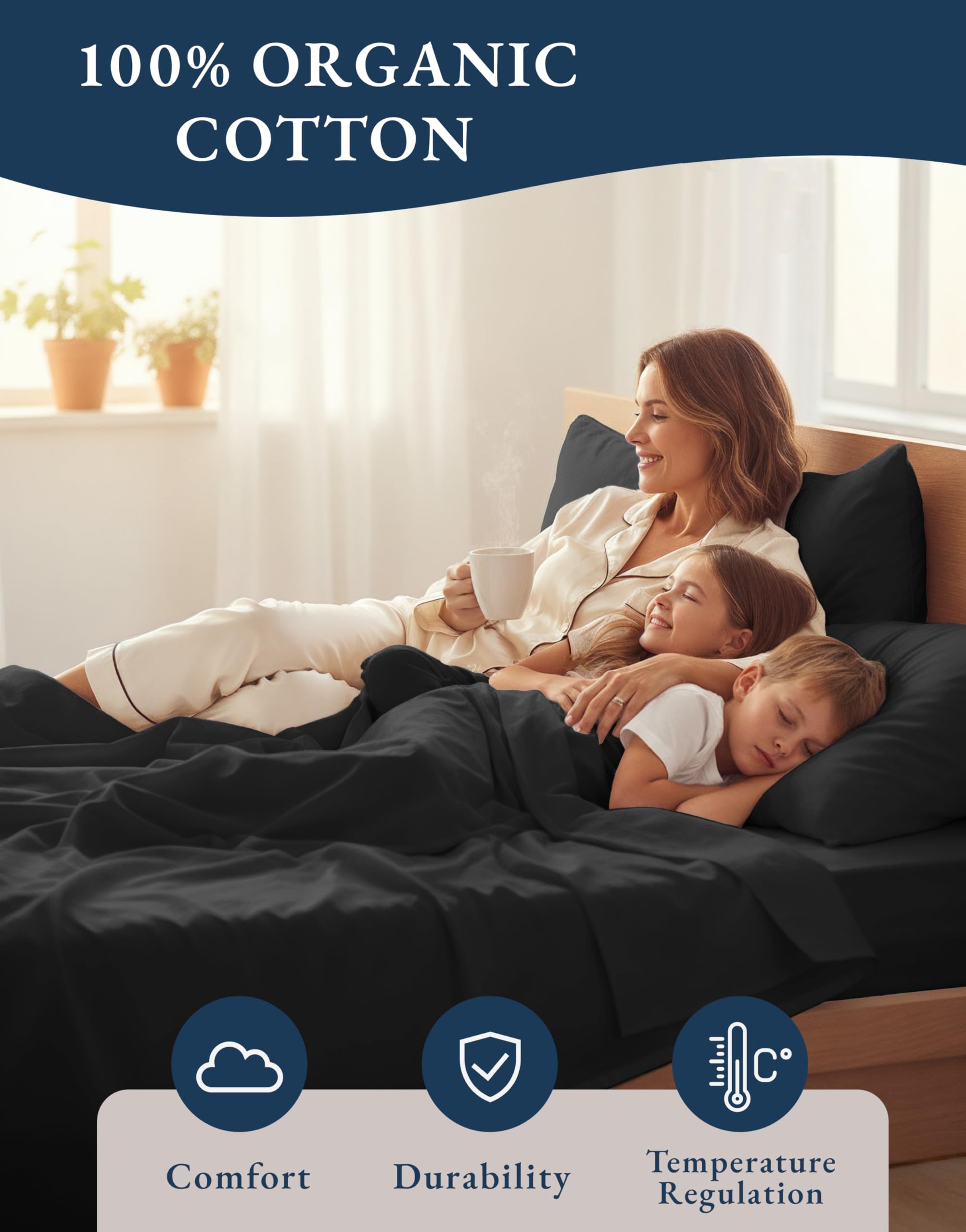Amazon.com: LANE LINEN 100% Organic Cotton Bed Sheets Extra Long