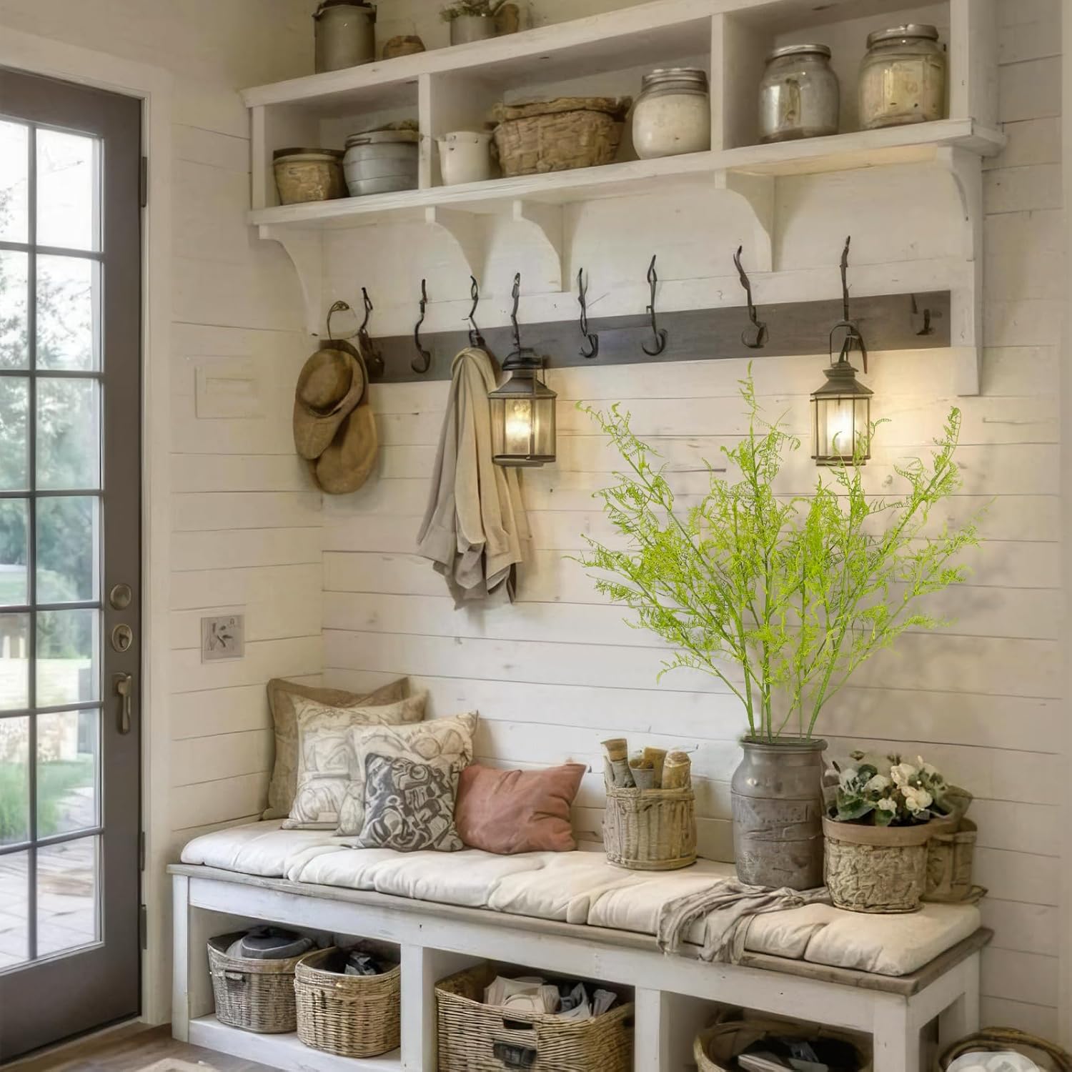 3 Pcs Artificial Branches for Vase 41.3" Faux Greenery Stems Persian Fern Leaves Artificial Shrubs Bushes Plastic Fake Plants Grass Faux Twig Branches for Indoor Home Office Table Centerpieces - Image 3