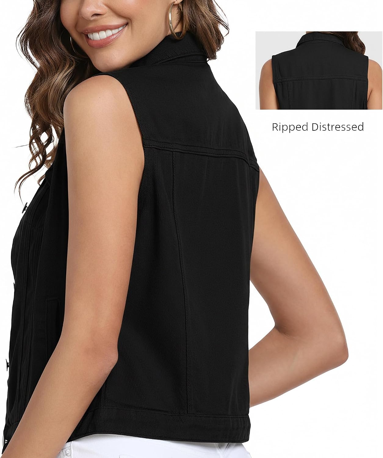 Women's Denim Vest, Sleeveless Jean Jacket (XS-XXL)