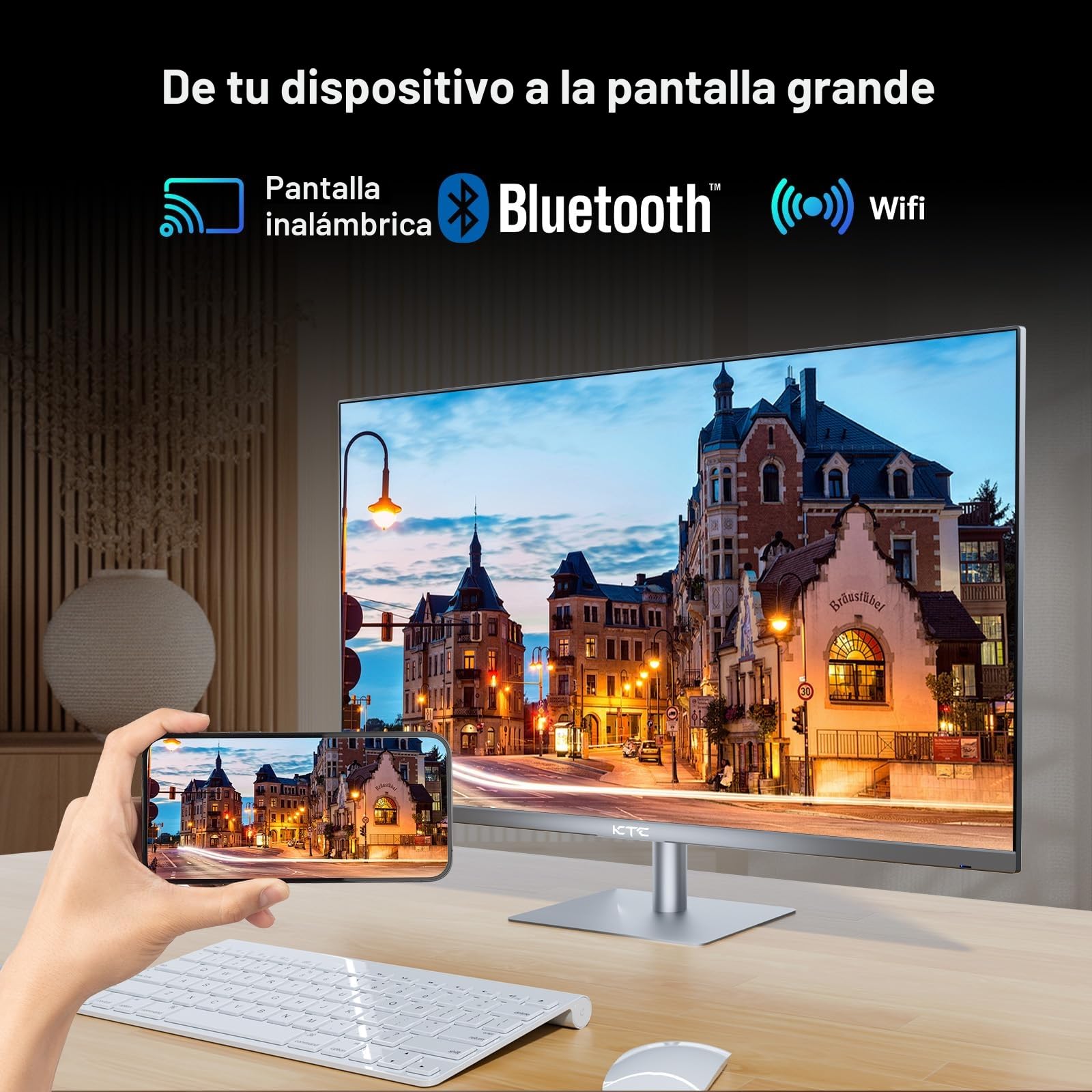 Smart Monitor 32 Pulgadas con Smart Sistema TV | UHD 4K@60Hz | Bluetooth, WiFi, Speaker, KVM | Voice Remote | HDR10 | HDMI 2.1, DP 1.4, PD 65W USB C (DP), USB-A x 4