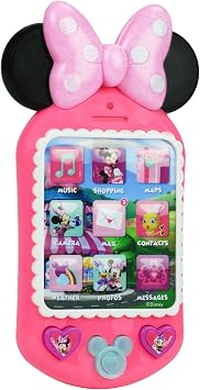 Disney Junior Minnie Bow-Tique Why Hello Pretend Play Cell Phone, Lights and Sounds, Batteries Included, Kids Toys for Ages 3 Up by Just Play