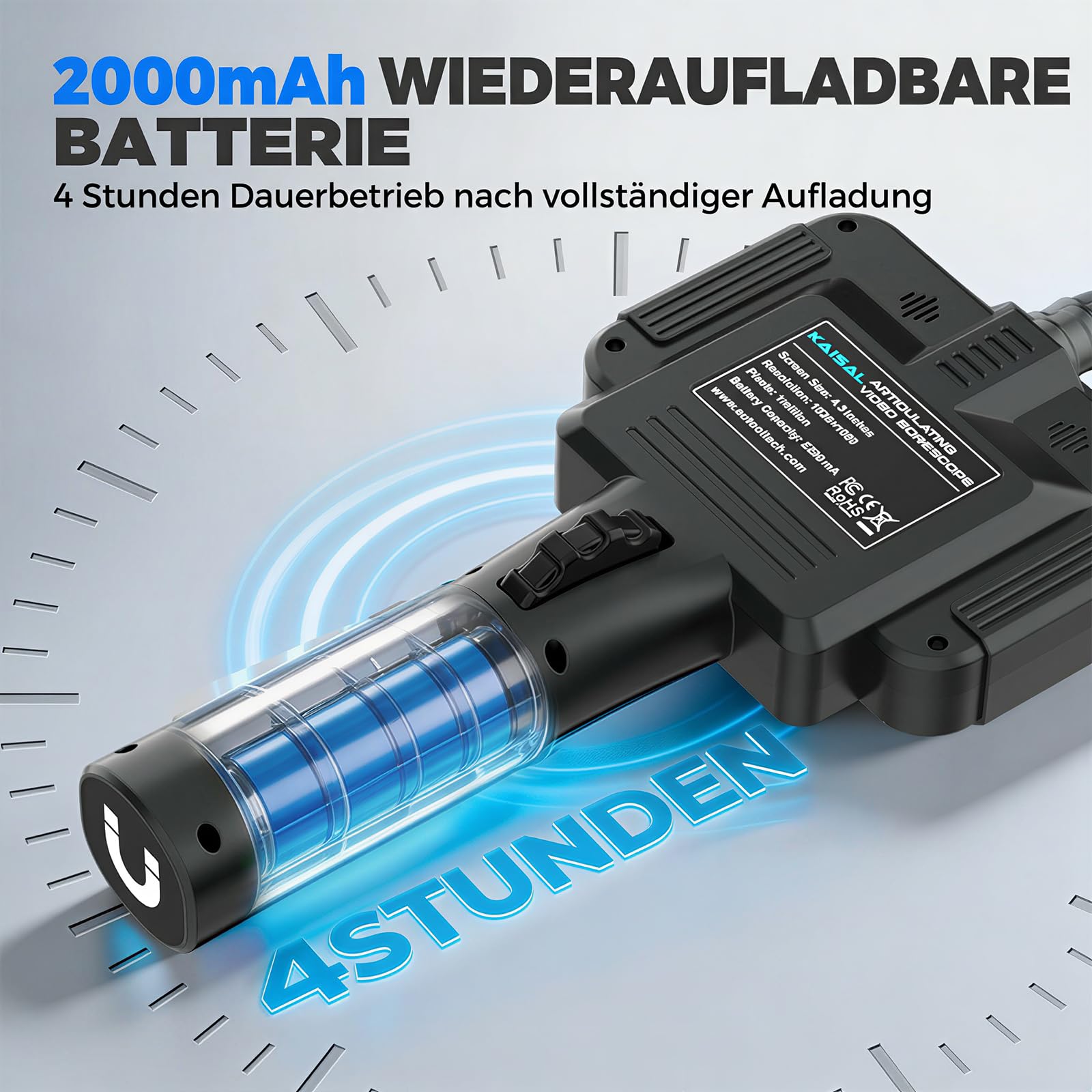 KAISAL 6.25mm Endoskopkamera 210° Beweglicher Kopf Inspektionskamera
