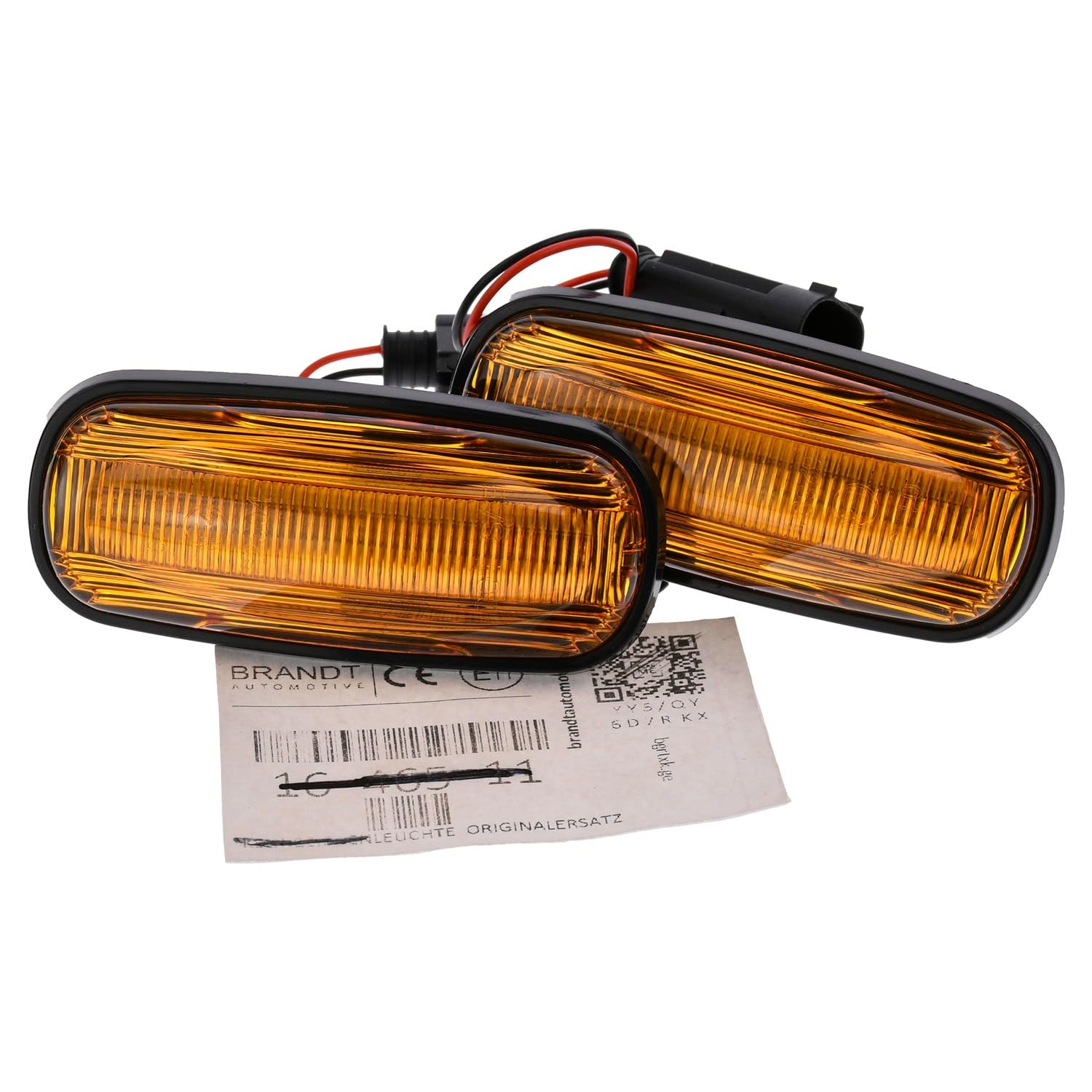 BRANDT Set di indicatori di direzione laterali a LED per parafango + cavo giallo adatto per Land Rover Defender I Td5 Puma L316 Discovery II L318 Freelander I L314 MG ZS ZT ZT-T Rover 45 75