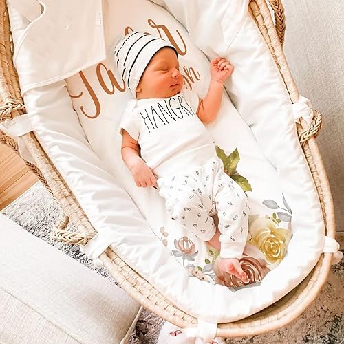 Miniatura 3 de Juego de 2 sábanas personalizadas para moisés de bebé, ajuste universal para colchónalmohadilla de moisés rectangular, ovalado, de reloj de arena,
