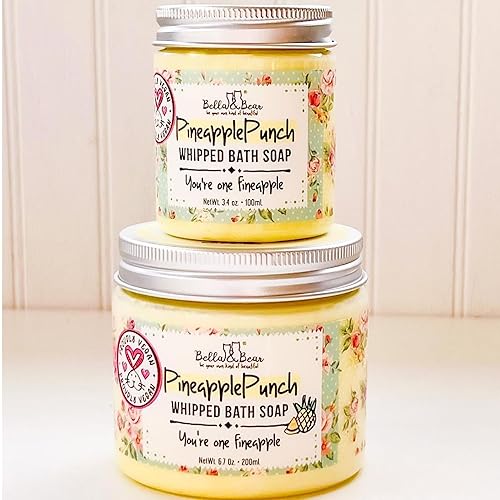 Miniatura 3 de Bella & Bear - Jabón batido de piña, sin parabenos, crema de lavado y afeitado vegana sin crueldad, 6.7 onzas (6.7 onzas)