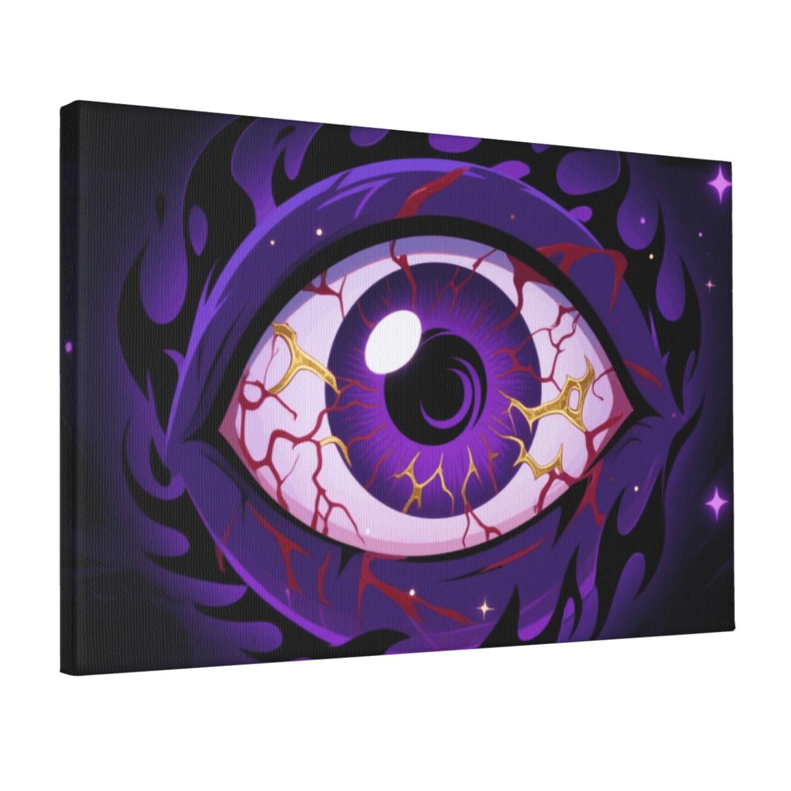 Fodpand Evil Eye Unframed Canvas Wall Art,Modern Posters Print Wall Decor Canvas Oil Painting For Bedroom Living Room Bathroom Wall Hanging Artwork Ready To Hang 12"X18"