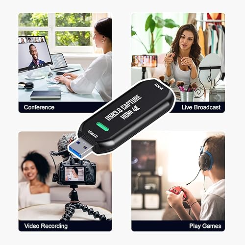 Miniatura 7 de Cam Link 4K, tarjeta de captura HDMI USB 3.0, tarjeta de captura de cámara externa para DSLR, videocámara, cámara de acción como cámara web,