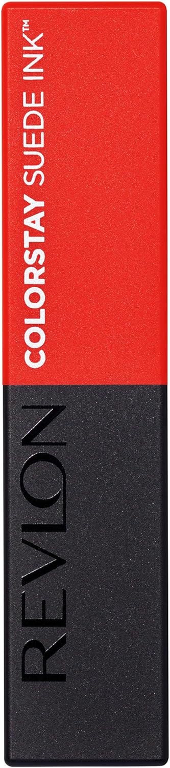 Revlon, ColorStay Suede Ink™, Lipstick, Matte finish, Levendige kleur, Verzorgende & veganistische formule, Met vitamine E, N°007 Feed the Flame, 2,55 g