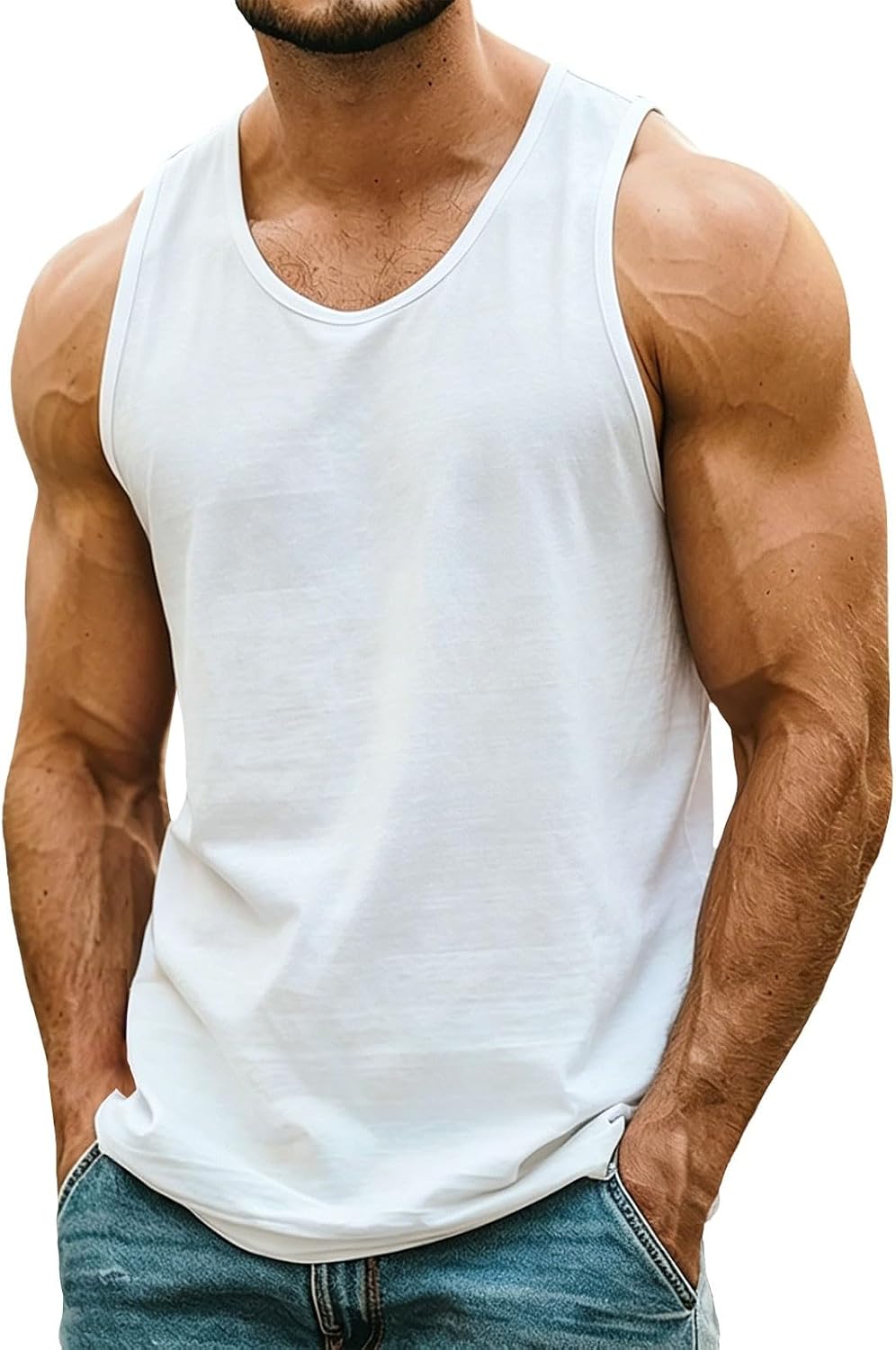 Plus Size Plain Tank Tops for Men Summer Casual Solid Color Vest Beach Vacation Sleeveless Tee Shirts Casual Clothing