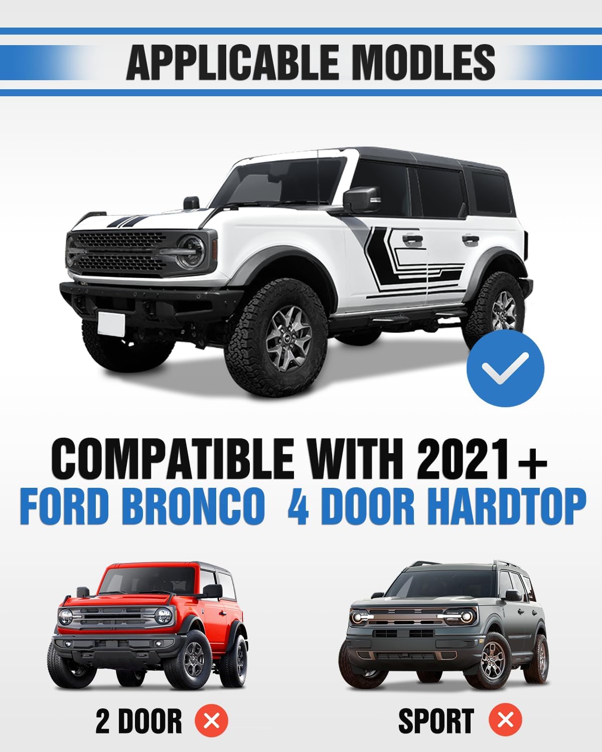 Rear Side Window Storage Bag Compatible with Ford Bronco 2021 2022 2023 2024 2025 4 Door Hardtop(Exclude Bronco Sport),Trunk Storage Bag Organizer Accessories-1PCS Black