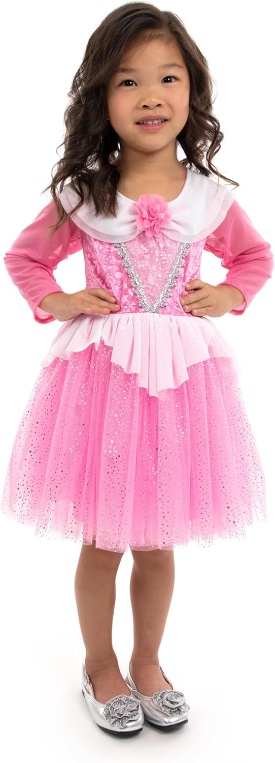 Little Adventures Sleeping Beauty Party Dress Up Costume - Machine Washable Child Pretend Play Party Dress