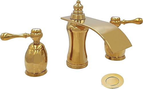 wovier cromoníquel cepillado bronce aceitado cascada baño llave del fregadero dos mango de tres agujero Vessel baño llave generalizada llave