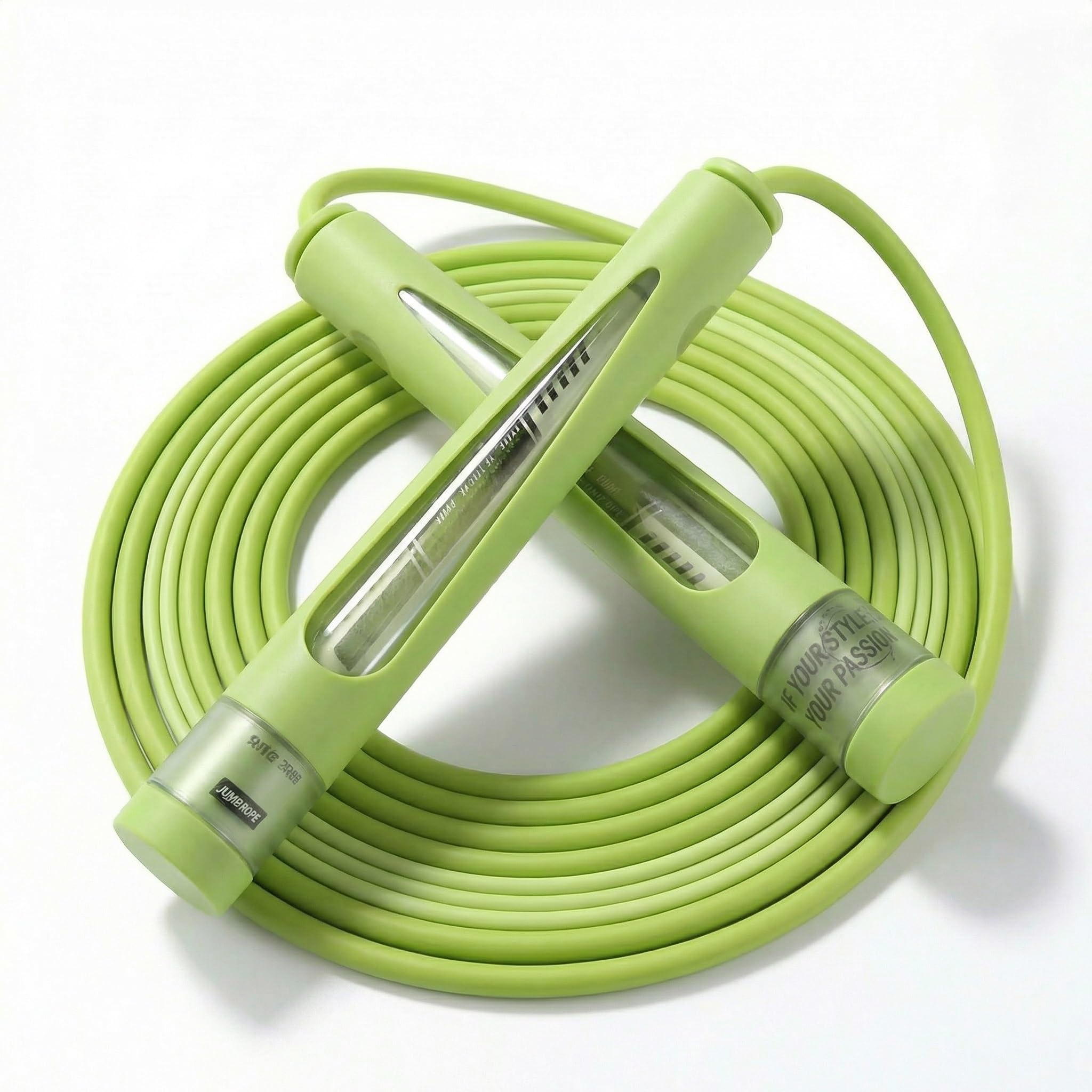 YUEDONG Adjustable Speed Jump Rope Dual Ball Bearings Tangle-Free Two-Section Rope Self-Locking Ergonomic Handles For Fitness Boxing HIIT Men Women Kids Adults (1, GREEN, 280)