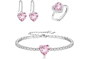 Heart Jewelry Set for Her: Timeless Charm in Pink and Clear