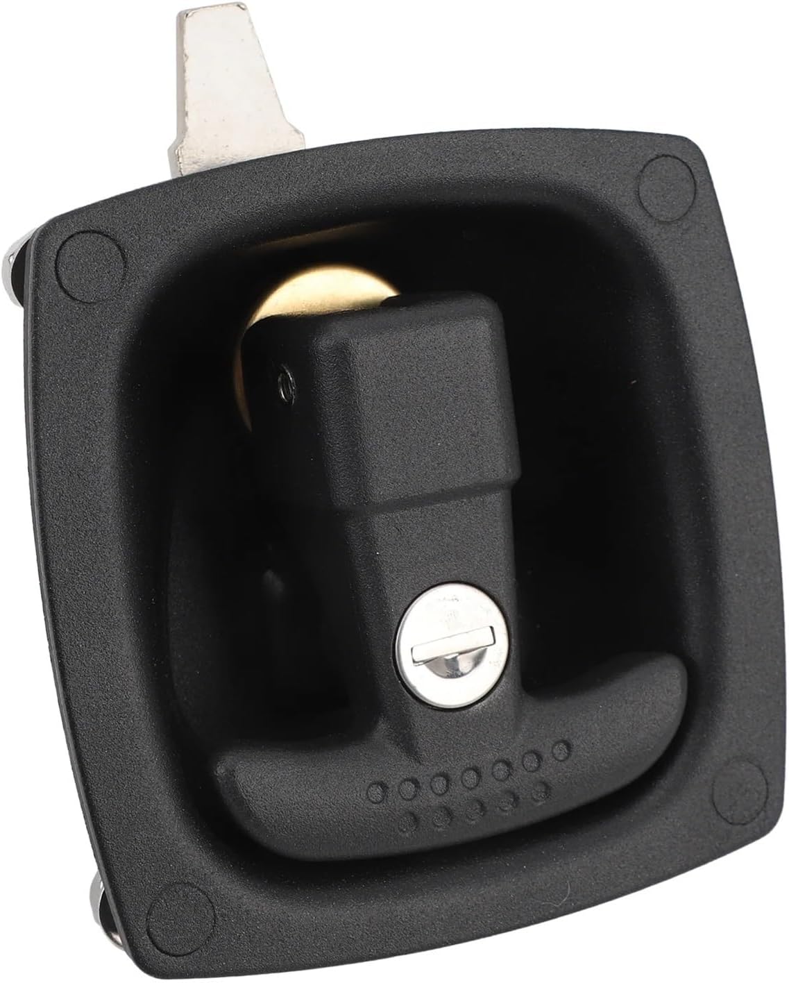 T Handle Latch Black Zinc Alloy T Type Toolbox Folding Handle Lock with Two Keys RV Camper Trailer