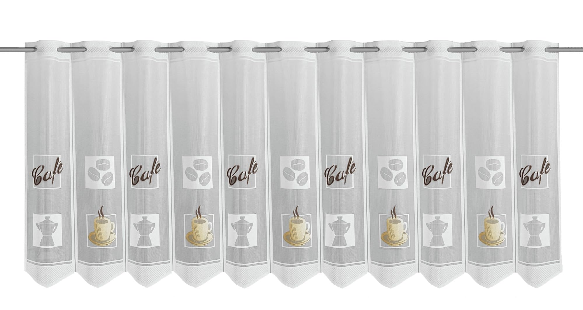 Gardinia Bistro Curtain Jacquard Coffee Airbrush White 156 x 60 cm