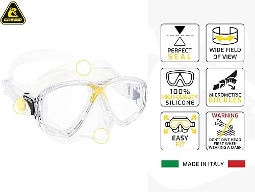 Miniatura 2 de Cressi Máscara de volumen interior pequeño para adultos para buceo, esnórquel - Marea Made in Italy