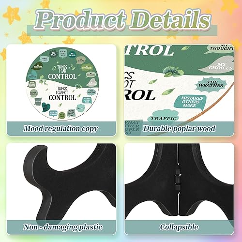 Miniatura 3 de Cosas que puedo controlar - Decoración de escritorio de oficina con base negra, emociones relajantes, tabla de ruedas para decoración de salud