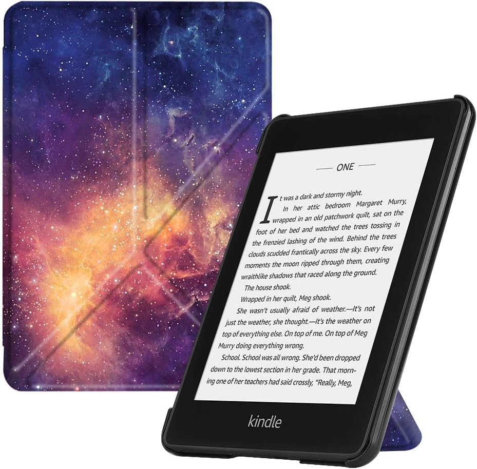 Fintie Origami Case for All-New Kindle Paperwhite (10th Generation, 2018 Release) - Slim Fit Stand Cover Support Hands Free Reading with Auto Sleep/Wake for Amazon Kindle Paperwhite E-Reader, Galaxy